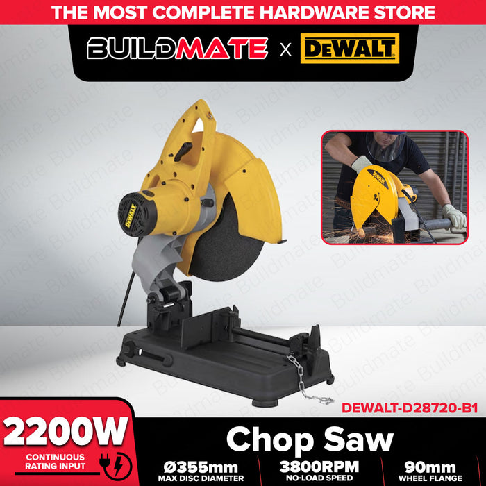 Buildmate x DEWALT 2200W Chop Saw 355mm Abrasive Cut-Off Machine D28720-B1