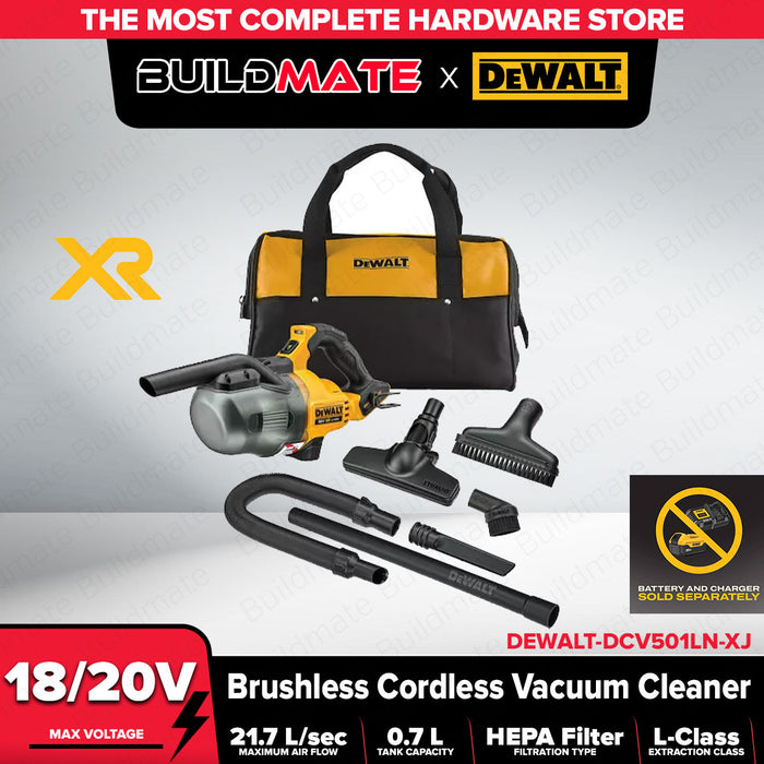 Buildmate x DEWALT 20V MAX Brushless Cordless Wet Dry Vacuum HEPA L-Class DCV501LN-XJ