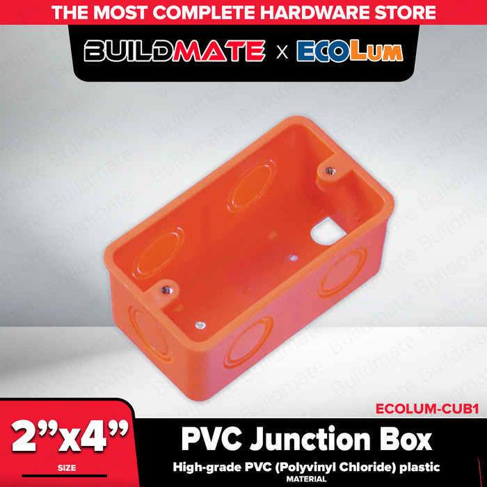 Buildmate x ECOLUM PVC Junction Box 2x4 High-Grade Polyvinyl Chloride CUB1
