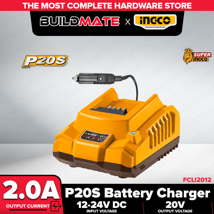 Buildmate x INGCO P20S 20V Car Port Battery Charger 2.0A FCLI2012 ICPT