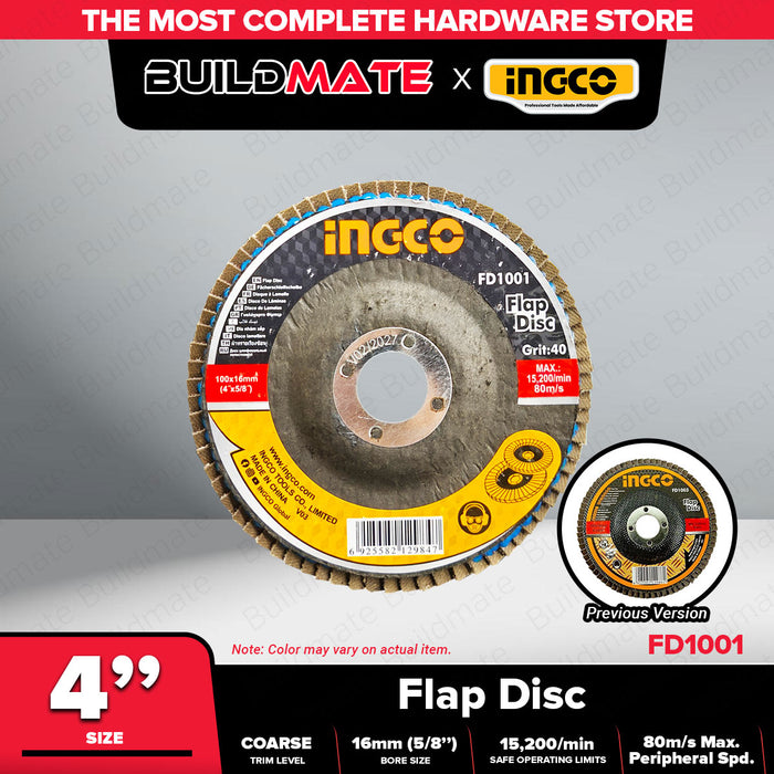 BUILDMATE Ingco Sanding Disc Sand Paper Disc Angle Grinder Paint Removal Deburr Metal Surface IHT