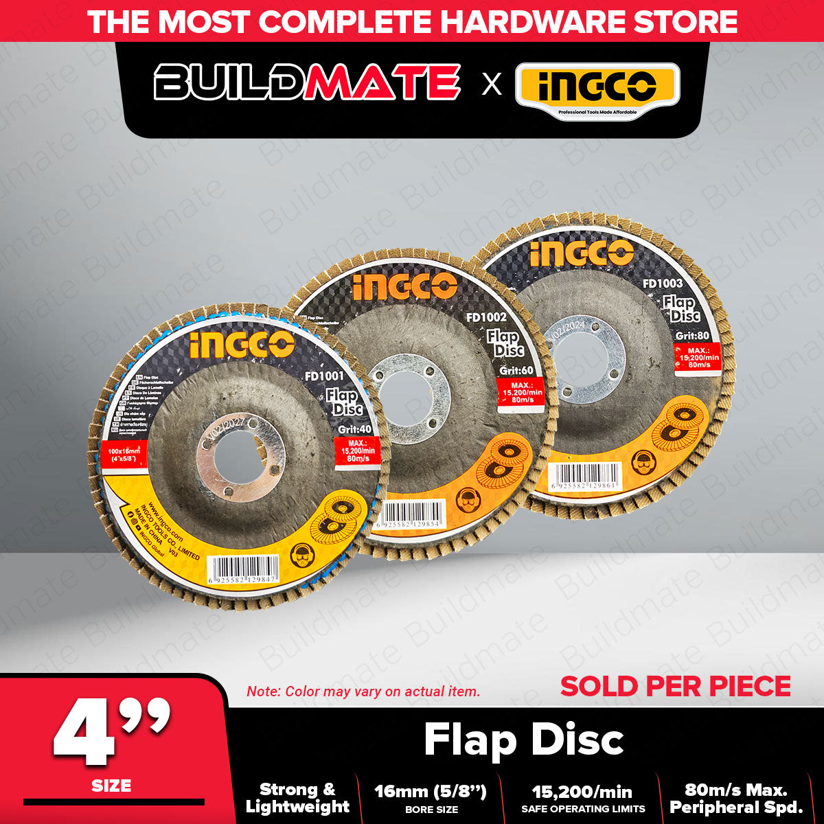BUILDMATE Ingco Sanding Disc Sand Paper Disc Angle Grinder Paint Remov ...