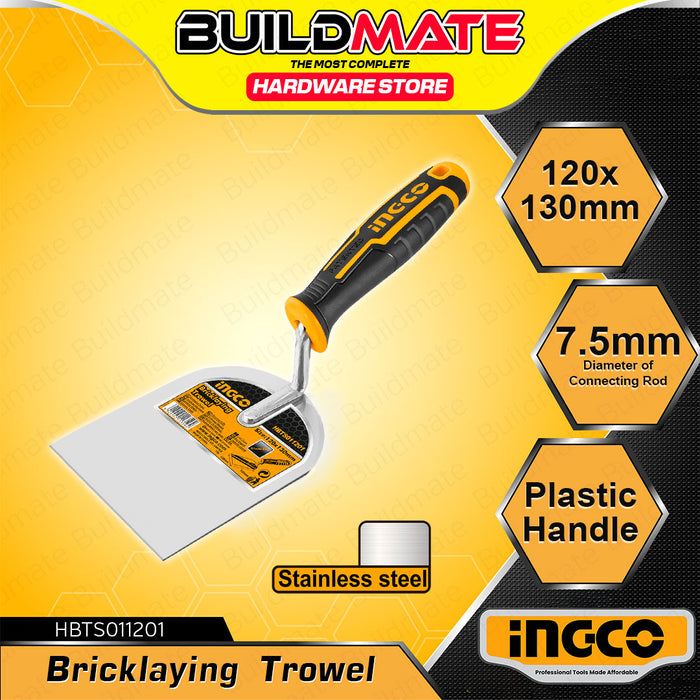 BUILDMATE Ingco Bricklaying Trowel 100x120mm /  120x130mm Plastering Brick Layering Cement Smoothening Masonry Finishing Constructions Trowels Tool  - IHT