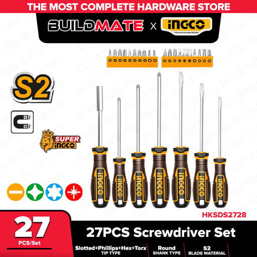 INGCO  27pcs/Set Screwdriver Phillips, Slotted, Hex & Torx HKSDS2728  IHT