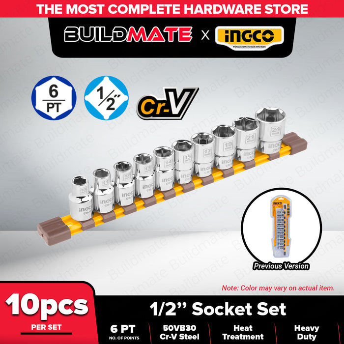 Ingco 10pcs 1/2" inches Socket Bits Set HKTS12103 100% ORIGINAL / AUTHENTIC •BUILDMATE• HT2