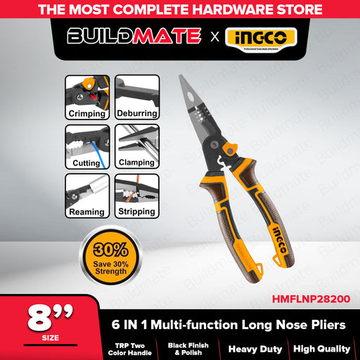 INGCO 6 in 1 Multi-Function Long Nose Pliers HMFLNP28200 IHT