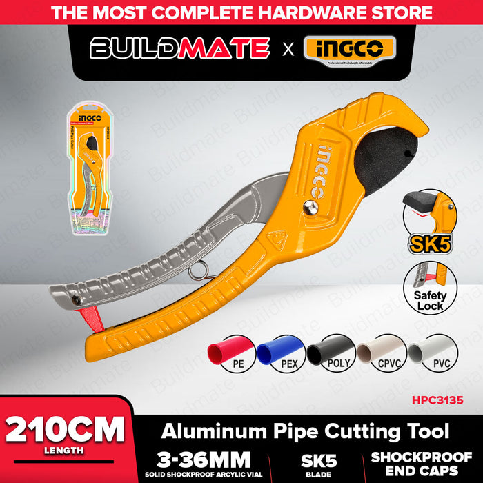 Buildmate x INGCO PVC Pipe Cutter 3-36mm SK5 Blade Aluminum Pipe Cutting Tool HPC3135 IHT