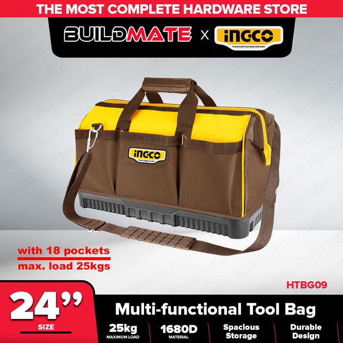 BUILDMATE Ingco Tool Bag 16" / 24" Multi-Functional Tools Organizer Storage Carrier Multi-Pocket Toolbag - IHT