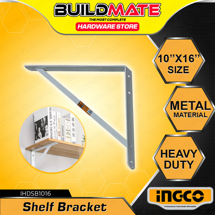 BUILDMATE Ingco Shelf Bracket 8x12" / 10x16" / 12x20" Triangle Angle Shelf Corner Bracket For Home DIY Table Shelf Wall-Mounted L Steel Bracket - IHT