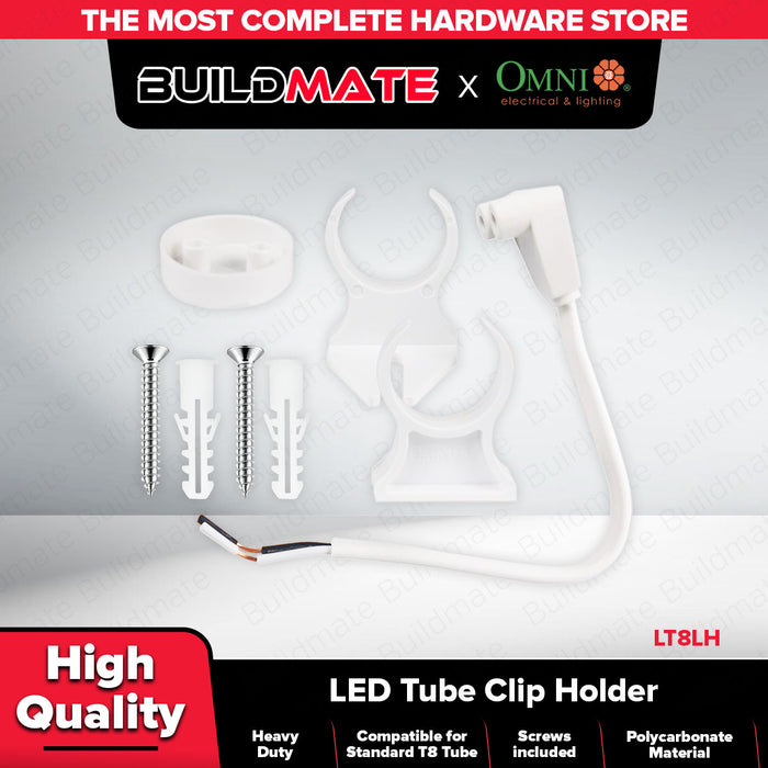 OMNI LED Tube Clip Holder 1 Pair with Screw •BUILDMATE•