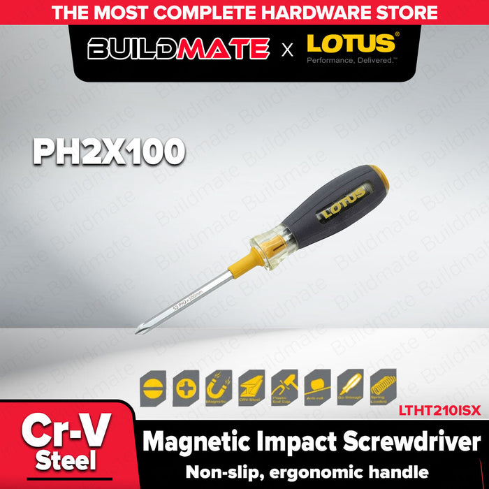 Buildmate x LOTUS (Sold Per Piece) Magnetic Impact Screwdriver PH2x100mm/PH3x150mm Cr-V Steel LHT