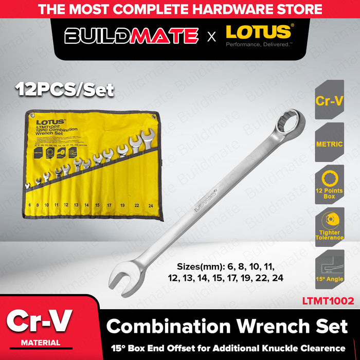LOTUS 8pc & 12pc Combination Wrench Set For Automotive & DIY LHT