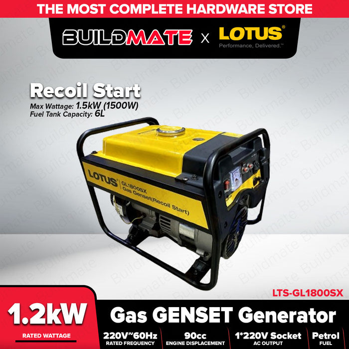 Buildmate x LOTUS Gas Generator 1.5kW-3.2kW Petrol Electric Start/Recoil GL1800SX GL3800EX