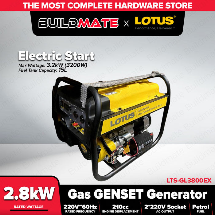 Buildmate x LOTUS Gas Generator 1.5kW-3.2kW Petrol Electric Start/Recoil GL1800SX GL3800EX
