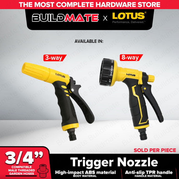 Buildmate x LOTUS 3/8 Way Garden Hose Nozzle Trigger Spray GT310SGX/GT810SGX