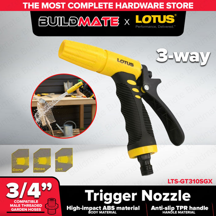 Buildmate x LOTUS 3/8 Way Garden Hose Nozzle Trigger Spray GT310SGX/GT810SGX