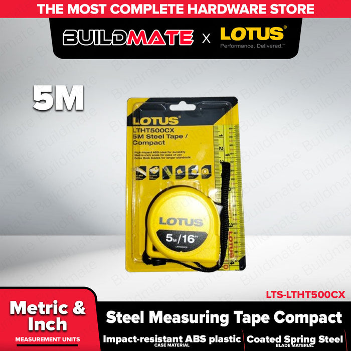 Buildmate x LOTUS Compact Steel Measuring Tape 3M-8M Metric Inch ABS Case LTHT LHT