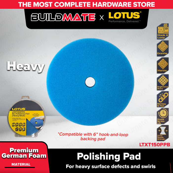LOTUS 6” Polishing Pad Hook and Loop for surface defects and swirls | LTXT150 - LHT
