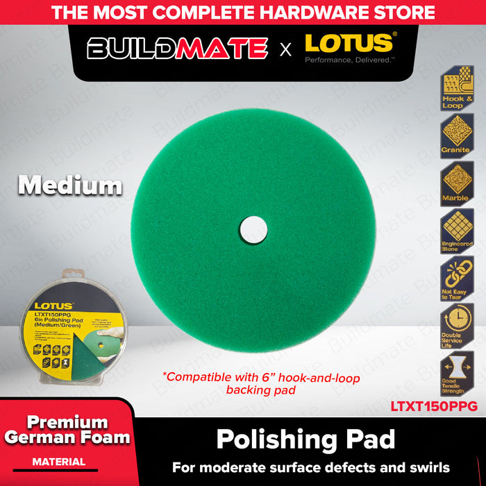 LOTUS 6” Polishing Pad Hook and Loop for surface defects and swirls | LTXT150 - LHT