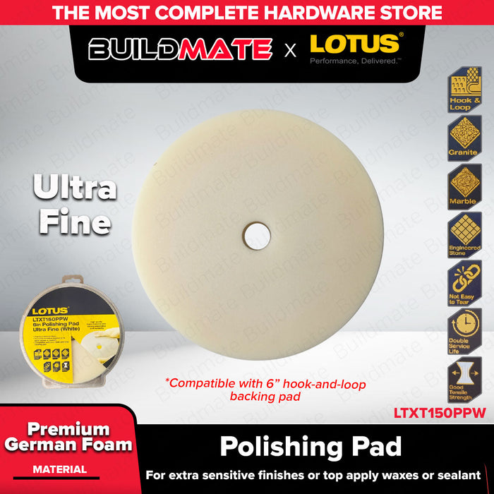 LOTUS 6” Polishing Pad Hook and Loop for surface defects and swirls | LTXT150 - LHT