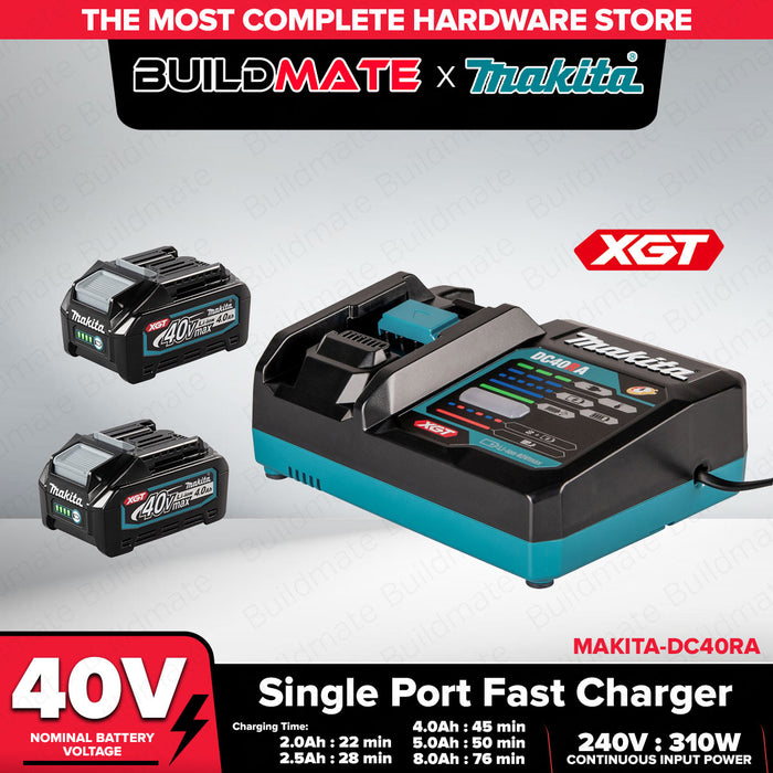Buildmate x MAKITA DC40RA 40V XGT Fast Charger Single Port Li-Ion Battery Charger Wall Mount Cooling System