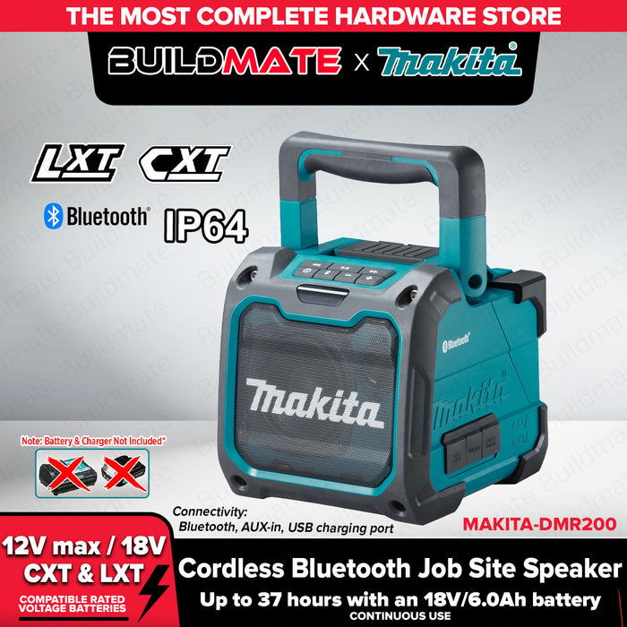 Buildmate x MAKITA Cordless Bluetooth Jobsite Speaker 12V 14.4V 18V Wireless Audio DMR200
