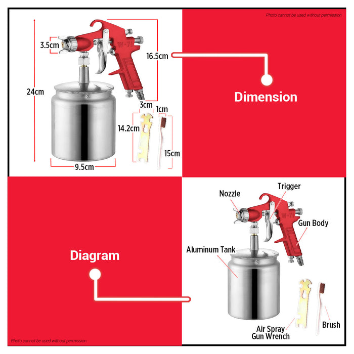Buildmate x MPT Air Spray Gun 1000cc Suction Type MASG71S