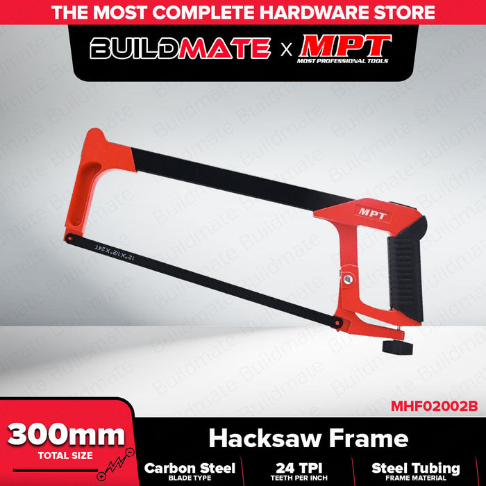 Buildmate x MPT Hack Saw Frame HD 12" Heavy Duty Steel Hand Tool MHF02002B-12