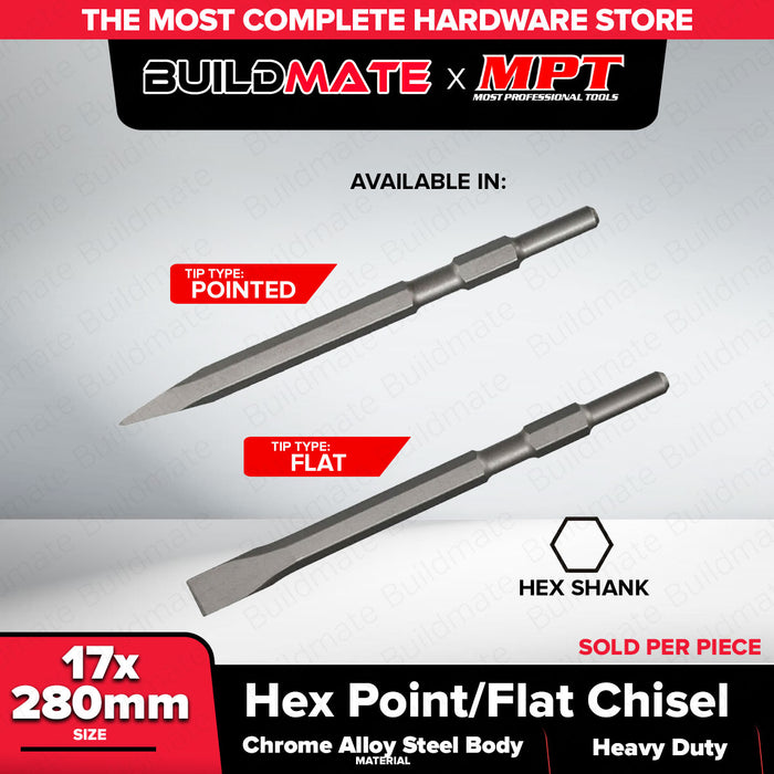 MPT Point | Flat Hex Chisel SOLD PER PIECE 17*280mm ACC