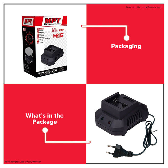 Buildmate x MPT 21V Platform FAST Charger Quick Charge 2.0A for Cordless Tools MPFC2120 -TFM