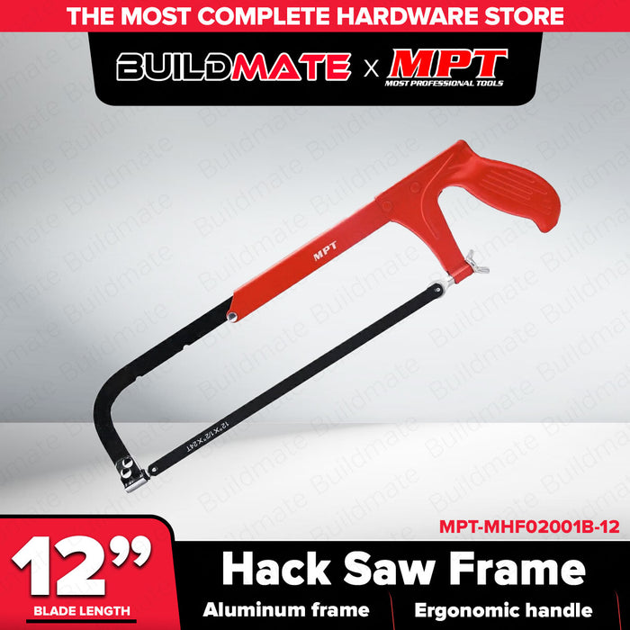 Buildmate x MPT 12" Hacksaw Frame Aluminum Ergonomic Handle MHF02001B-12 HT