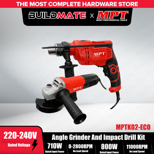 MPT Angle Grinder And Impact Drill Kit MPTK02-ECO PT • MOST PROFESSIONAL TOOLS •