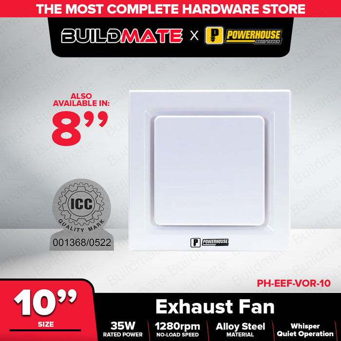 POWERHOUSE Electric Exhaust Fan Ceiling Mounted Vortex Series 8" Inch & 10" Inch •BUILDMATE• PHE
