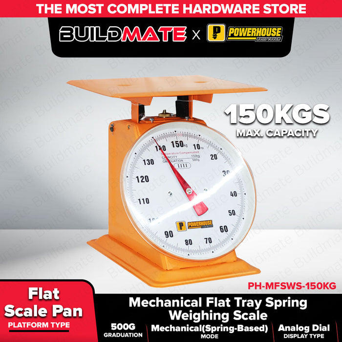 PowerHouse 60kgs | 150kgs Mechanical Flat Tray Spring Weighing Scale PH-MFSWS-60KG | PH-MFSWS-150KG PHHT