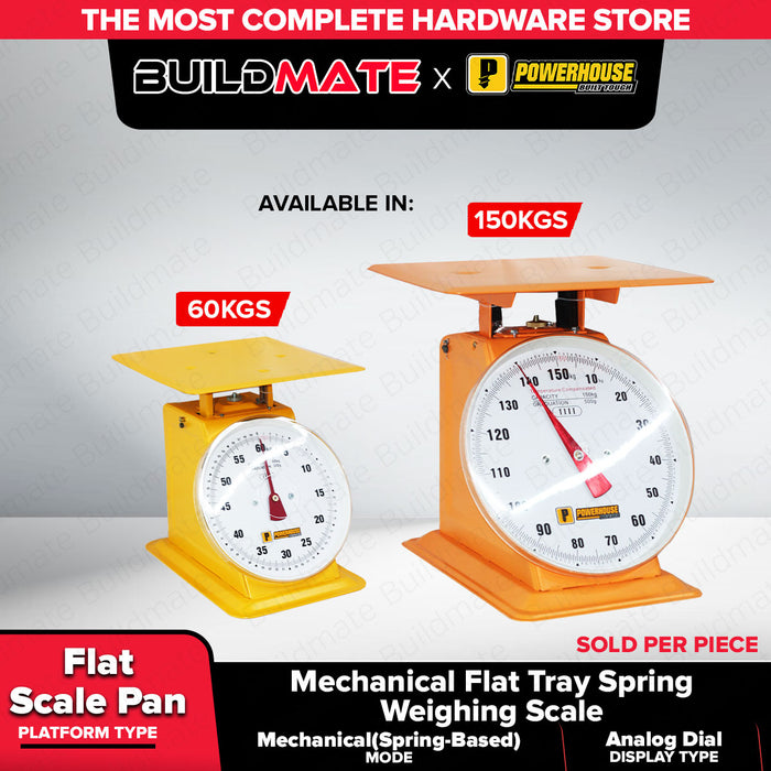 PowerHouse 60kgs | 150kgs Mechanical Flat Tray Spring Weighing Scale PH-MFSWS-60KG | PH-MFSWS-150KG PHHT