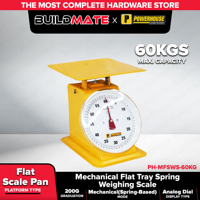 PowerHouse 60kgs | 150kgs Mechanical Flat Tray Spring Weighing Scale PH-MFSWS-60KG | PH-MFSWS-150KG PHHT