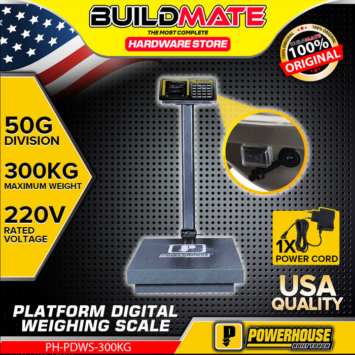 POWERHOUSE Heavy Duty Platform Digital Weighing Scale 100kg / 20g | 300kg / 50g •BUILDMATE• PHPT