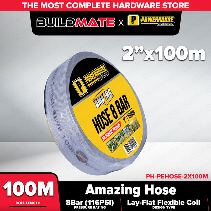 Buildmate x PowerHouse Amazing Hose 8 Bar 2"-4" x 100M Lay-Flat Flexible Coil PHI