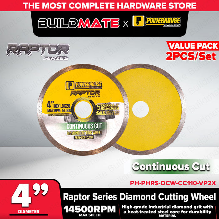 Buildmate x PowerHouse Raptor Diamond Cutting Disc 4in Turbo Segmented Continuous 14500RPM PTAA