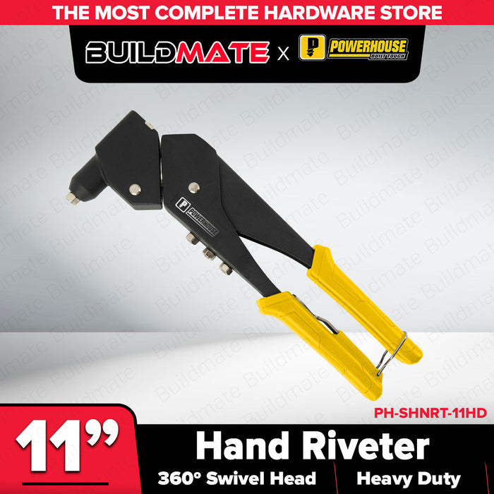 Buildmate x PowerHouse 360 Degree Swivel Head Hand Riveter Heavy Duty 11" (PH-SHNRT-11HD) PHPT