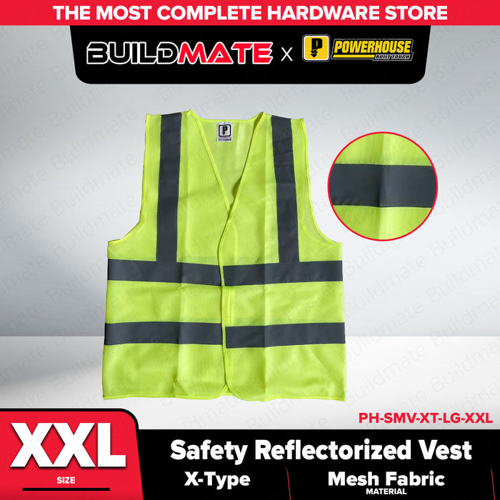 Buildmate x PowerHouse Mesh Safety Vest Reflective X-Type XXL Light Green/Orange PHHT