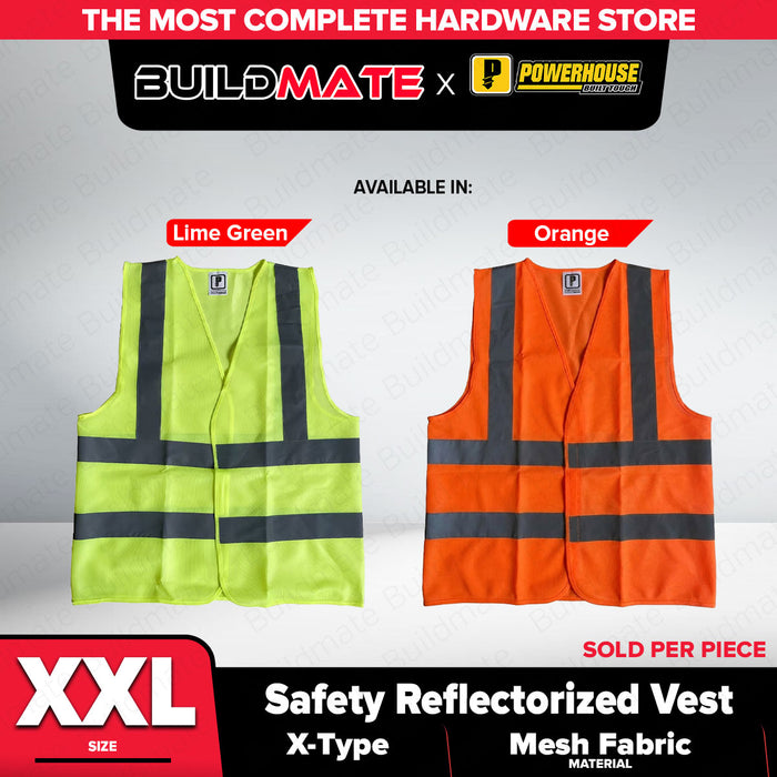Buildmate x PowerHouse Mesh Safety Vest Reflective X-Type XXL Light Green/Orange PHHT