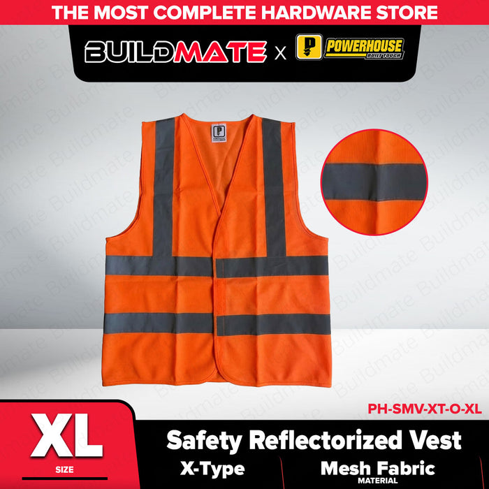 Buildmate x PowerHouse Mesh Safety Vest Reflective X-Type XL Lime Green/Orange PHHT