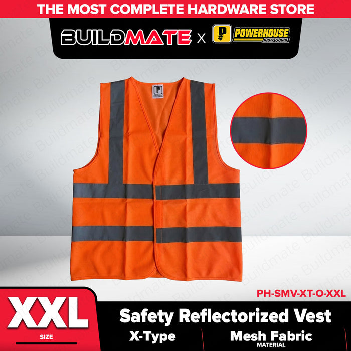 Buildmate x PowerHouse Mesh Safety Vest Reflective X-Type XXL Light Green/Orange PHHT