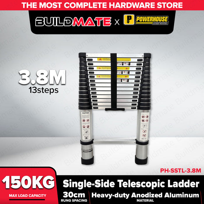 Buildmate x PowerHouse Telescopic Ladder Single-Side 2.9M-6.2M Aluminum 150KG PHHT