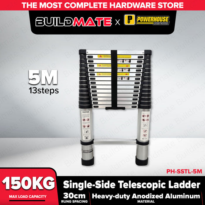 Buildmate x PowerHouse Telescopic Ladder Single-Side 2.9M-6.2M Aluminum 150KG PHHT