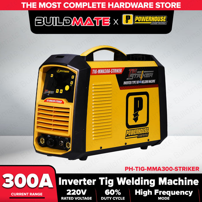 Buildmate x PowerHouse Inverter Type Welding Machine TIG Striker 300amp (TIG-MMA300-STRIKER) PHWM