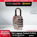 PowerHouse 4-Dials TSA Luggage Padlock (Silver/Black) PH-TSAPL-4D-SLV / PH-TSAPL-4D-BLK | PHDH