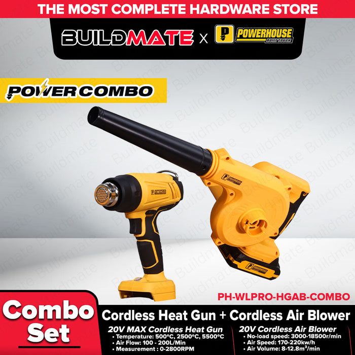 Buildmate x PowerHouse Power Combo Cordless Heat Gun 20V and Cordless Air Blower 20V Set PH-WLPRO-HGAB-COMBO