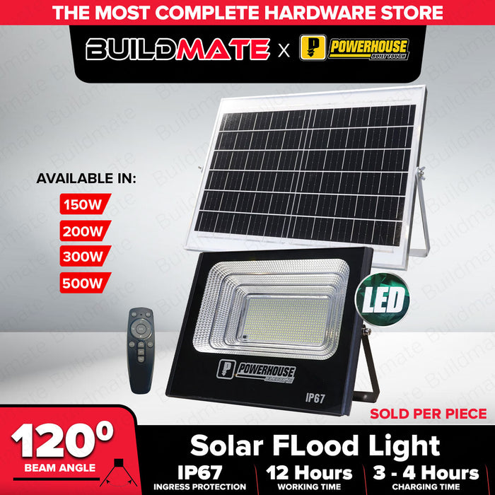 PowerHouse 200W | 300W | 500W Electric Solar Flood Light  DAYLIGHT Outdoor Weatherproof Solar-powered Security Light IP67(SMD) 6500K PHE-SFL-SMD-IP67   PHE